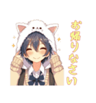[お帰りなさい専用]猫耳フードの男の子（個別スタンプ：11）