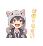 [お帰りなさい専用]猫耳フードの男の子（個別スタンプ：12）