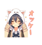 [オッケー専用]猫耳フードの男の子（個別スタンプ：7）