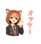 [オッケー専用]猫耳フードの男の子（個別スタンプ：15）
