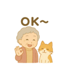 ゆるふわな可愛いおばあちゃんと猫（個別スタンプ：6）