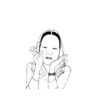 能面女子（個別スタンプ：6）