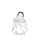 能面女子（個別スタンプ：14）