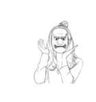 能面女子（個別スタンプ：18）