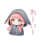 たれ耳うさぎパーカーの女の子（個別スタンプ：30）