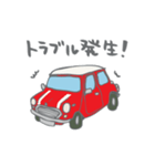 ゆるゆるクラシックカー(red/線あり)（個別スタンプ：1）