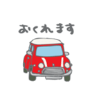 ゆるゆるクラシックカー(red/線あり)（個別スタンプ：3）