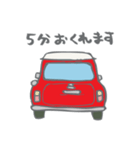 ゆるゆるクラシックカー(red/線あり)（個別スタンプ：5）