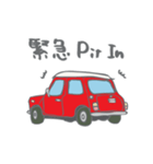 ゆるゆるクラシックカー(red/線あり)（個別スタンプ：7）