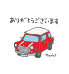 ゆるゆるクラシックカー(red/線あり)（個別スタンプ：9）