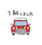 ゆるゆるクラシックカー(red/線あり)（個別スタンプ：12）