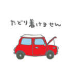 ゆるゆるクラシックカー(red/線あり)（個別スタンプ：16）