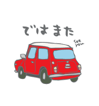 ゆるゆるクラシックカー(red/線あり)（個別スタンプ：17）