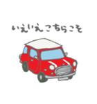 ゆるゆるクラシックカー(red/線あり)（個別スタンプ：18）