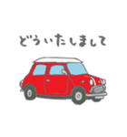 ゆるゆるクラシックカー(red/線あり)（個別スタンプ：19）
