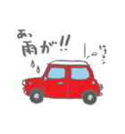 ゆるゆるクラシックカー(red/線あり)（個別スタンプ：24）