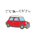 ゆるゆるクラシックカー(red/線あり)（個別スタンプ：30）