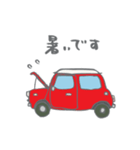 ゆるゆるクラシックカー(red/線あり)（個別スタンプ：32）