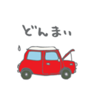 ゆるゆるクラシックカー(red/線あり)（個別スタンプ：39）