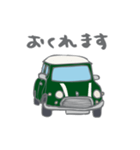 ゆるゆるクラシックカー(green/線あり)（個別スタンプ：3）