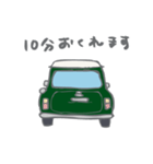 ゆるゆるクラシックカー(green/線あり)（個別スタンプ：6）