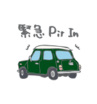 ゆるゆるクラシックカー(green/線あり)（個別スタンプ：7）