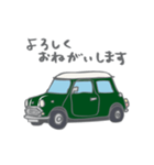 ゆるゆるクラシックカー(green/線あり)（個別スタンプ：10）