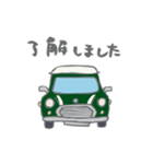 ゆるゆるクラシックカー(green/線あり)（個別スタンプ：12）