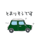 ゆるゆるクラシックカー(green/線あり)（個別スタンプ：14）