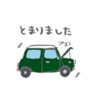 ゆるゆるクラシックカー(green/線あり)（個別スタンプ：15）