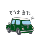 ゆるゆるクラシックカー(green/線あり)（個別スタンプ：17）