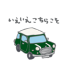 ゆるゆるクラシックカー(green/線あり)（個別スタンプ：18）