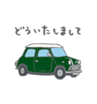 ゆるゆるクラシックカー(green/線あり)（個別スタンプ：19）