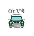ゆるゆるクラシックカー(green/線あり)（個別スタンプ：21）
