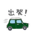 ゆるゆるクラシックカー(green/線あり)（個別スタンプ：23）