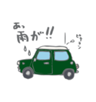 ゆるゆるクラシックカー(green/線あり)（個別スタンプ：24）