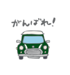 ゆるゆるクラシックカー(green/線あり)（個別スタンプ：25）