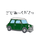 ゆるゆるクラシックカー(green/線あり)（個別スタンプ：30）