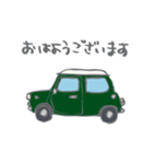 ゆるゆるクラシックカー(green/線あり)（個別スタンプ：33）