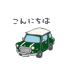ゆるゆるクラシックカー(green/線あり)（個別スタンプ：34）