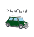 ゆるゆるクラシックカー(green/線あり)（個別スタンプ：35）