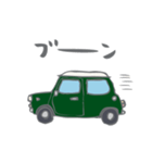 ゆるゆるクラシックカー(green/線あり)（個別スタンプ：37）