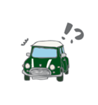 ゆるゆるクラシックカー(green/線あり)（個別スタンプ：40）