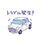 ゆるゆるクラシックカー(white)（個別スタンプ：1）