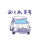 ゆるゆるクラシックカー(white)（個別スタンプ：3）