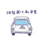 ゆるゆるクラシックカー(white)（個別スタンプ：6）