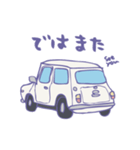 ゆるゆるクラシックカー(white)（個別スタンプ：17）