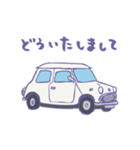 ゆるゆるクラシックカー(white)（個別スタンプ：19）