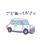 ゆるゆるクラシックカー(white)（個別スタンプ：30）