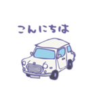 ゆるゆるクラシックカー(white)（個別スタンプ：34）